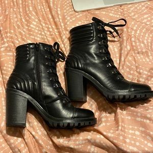 G by Guess heeled combat boots